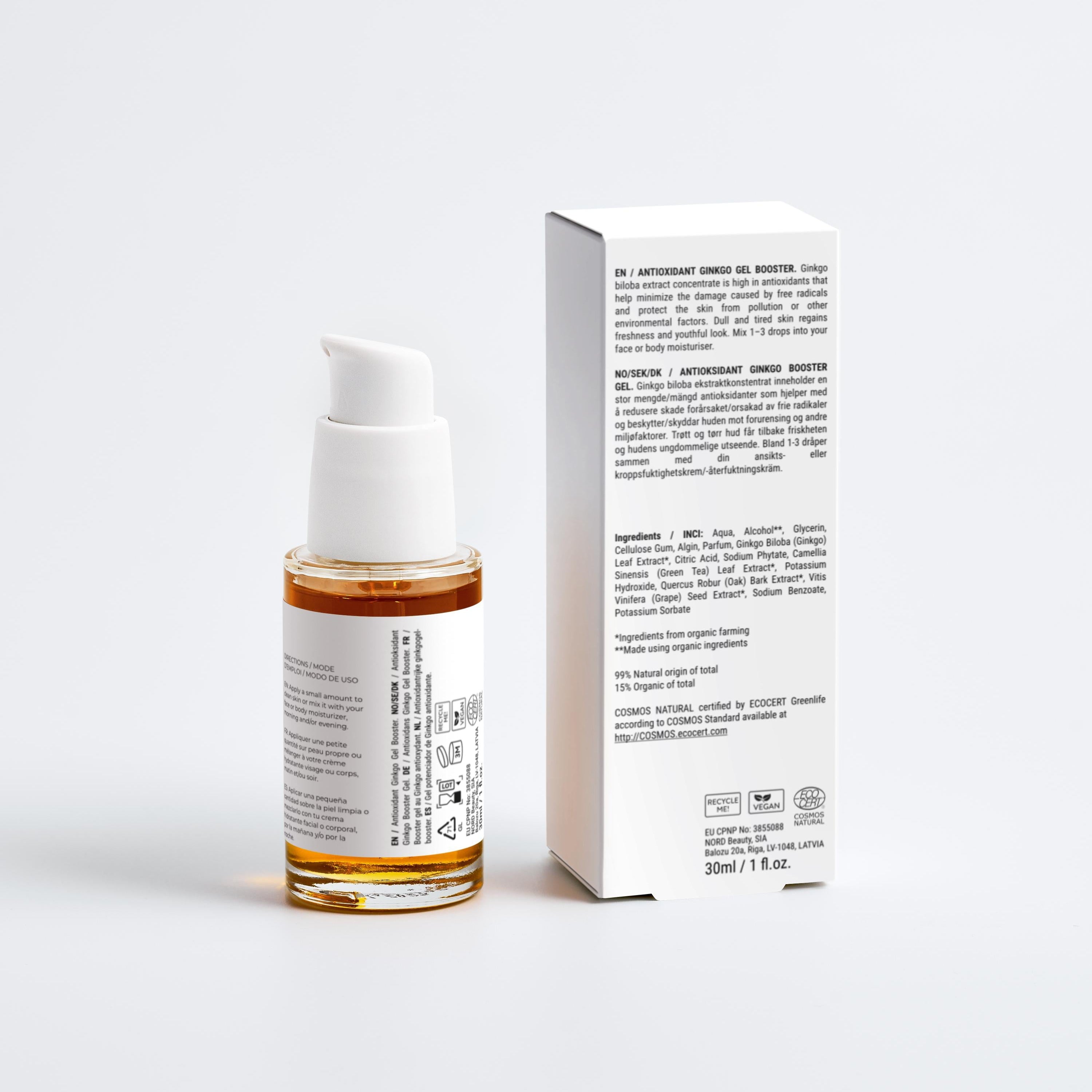 Gel Booster Ginkgo Antioxydant 30ml | Héori - back pack
